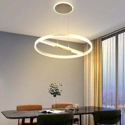 Candeeiro suspenso LED com regulação LED/75W/230V 3000-6500K diâmetro 60 cm + comando