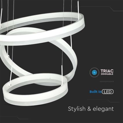 Candeeiro suspenso LED com regulação LED/86W/230V 3000K branco