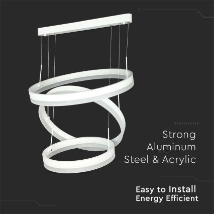 Candeeiro suspenso LED com regulação LED/86W/230V 3000K branco