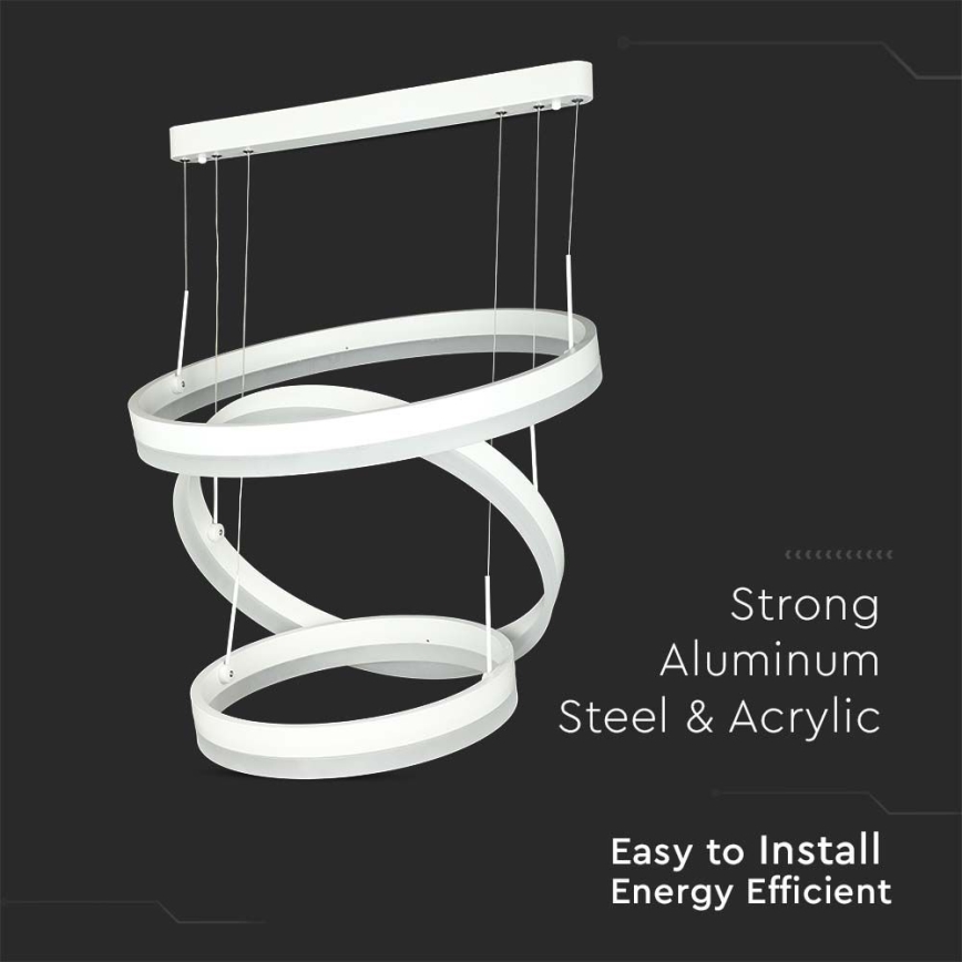 Candeeiro suspenso LED com regulação LED/86W/230V 3000K branco