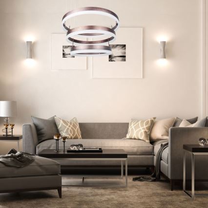 Candeeiro suspenso LED com regulação LED/86W/230V 3000K castanho