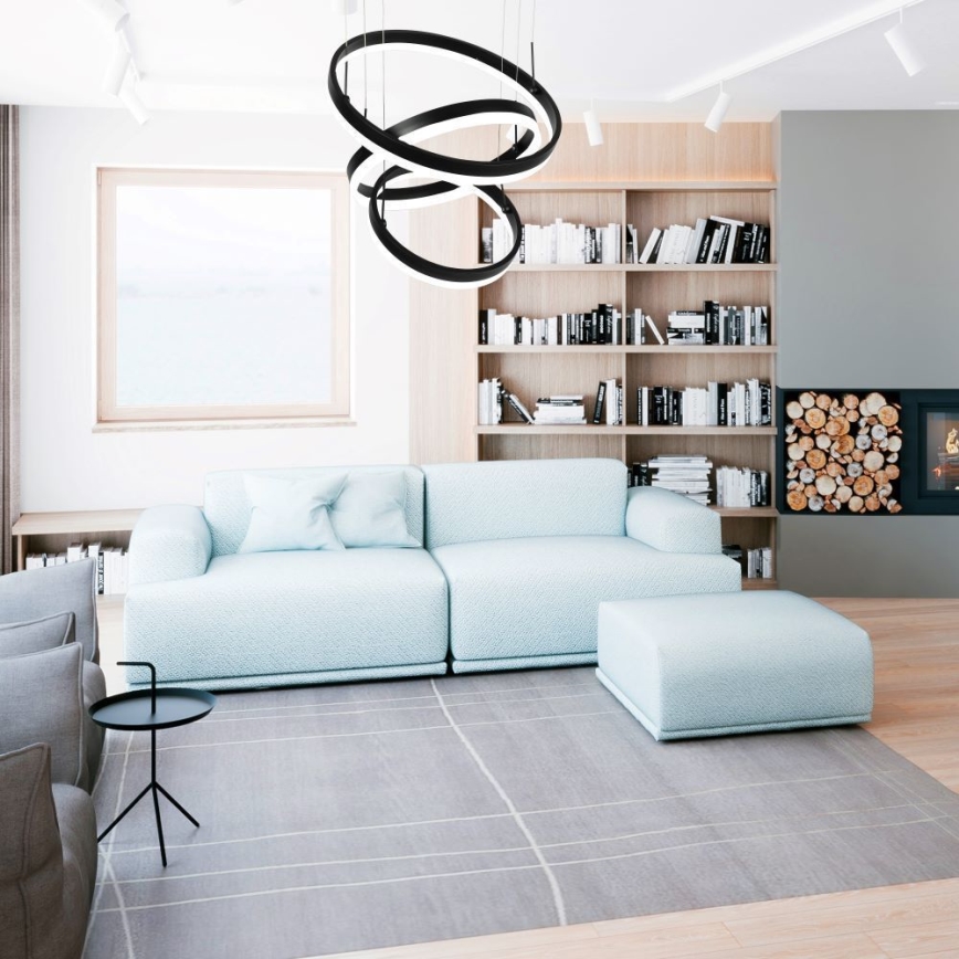 Candeeiro suspenso LED com regulação LED/86W/230V 3000K preto