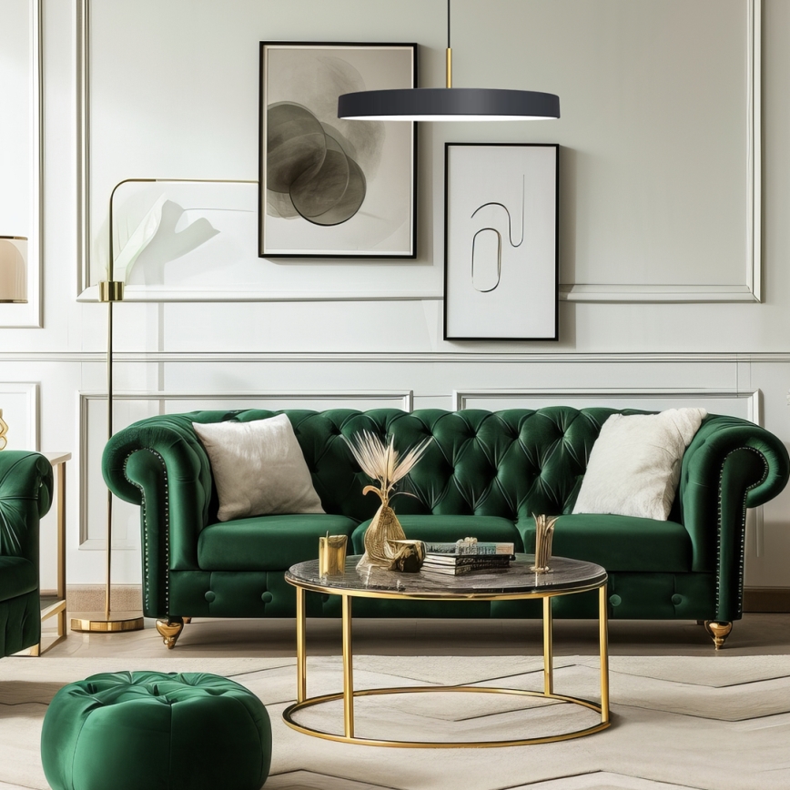 Candeeiro suspenso LED DISC LED/38W/230V diâmetro 45 cm preto