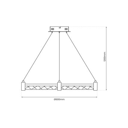 Candeeiro suspenso LED ELEGANCE LED/36W/230V diâmetro 60 cm dourado