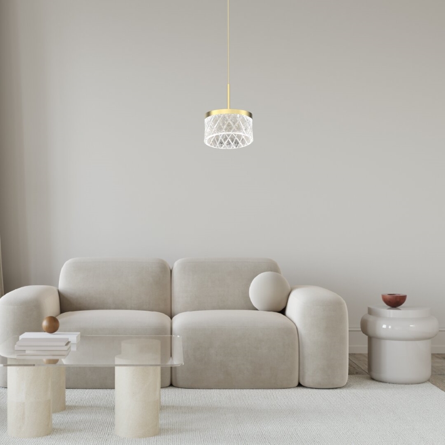 Candeeiro suspenso LED ELEGANCE LED/9W/230V diâmetro 15 cm dourado