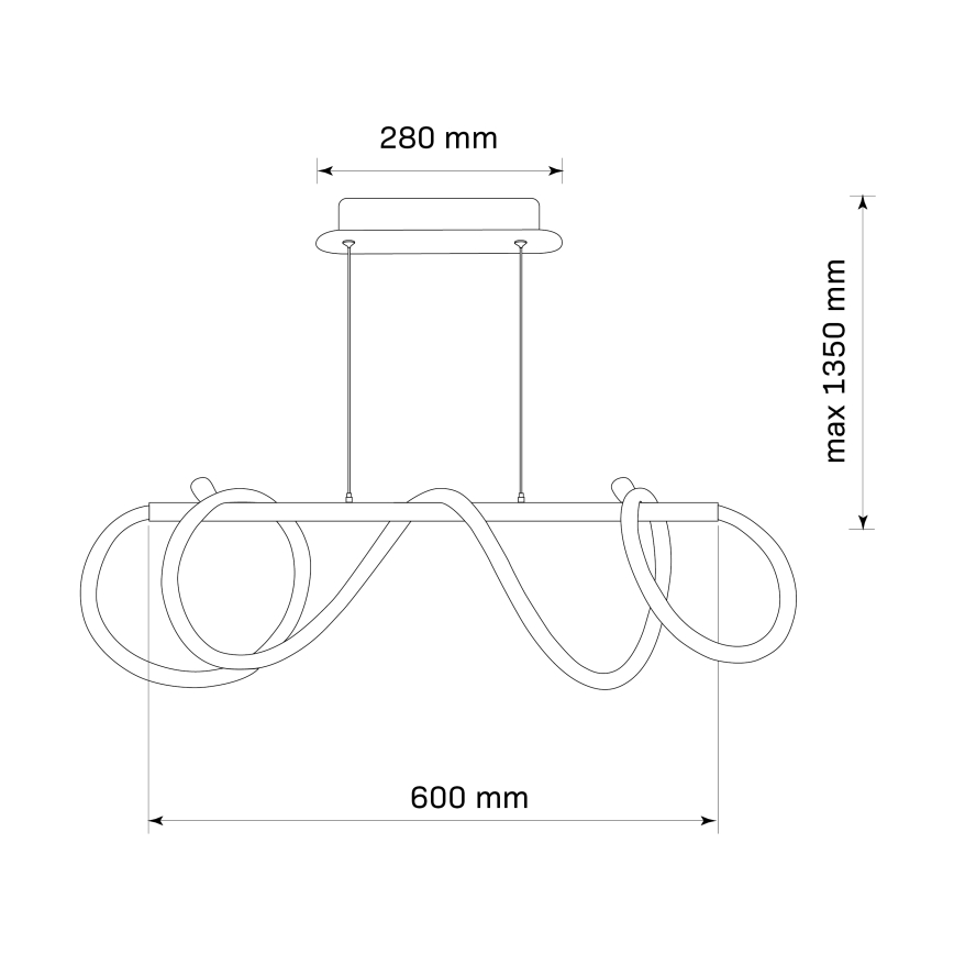 Candeeiro suspenso LED EMMA LED/38W/230V dourado