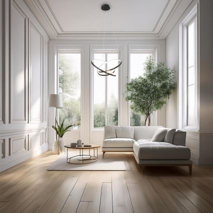 Candeeiro suspenso LED EMPOLI LED/55W/230V preto