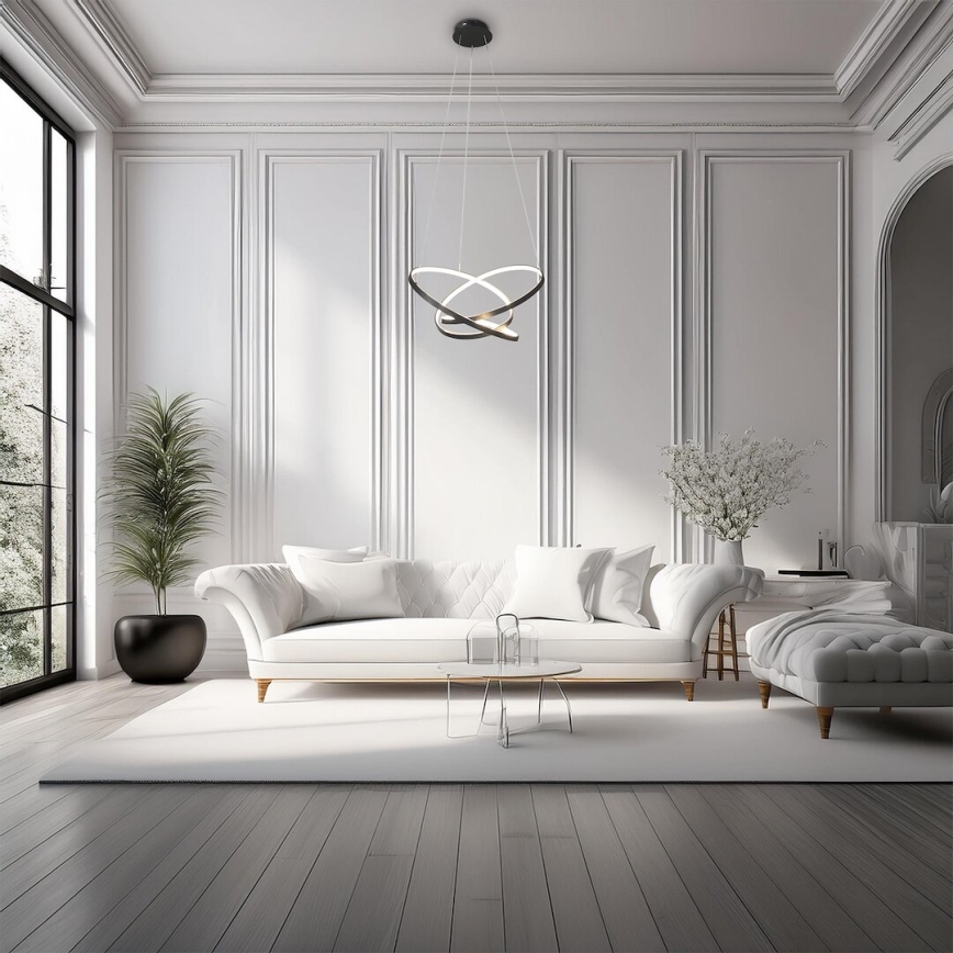 Candeeiro suspenso LED EMPOLI LED/55W/230V preto