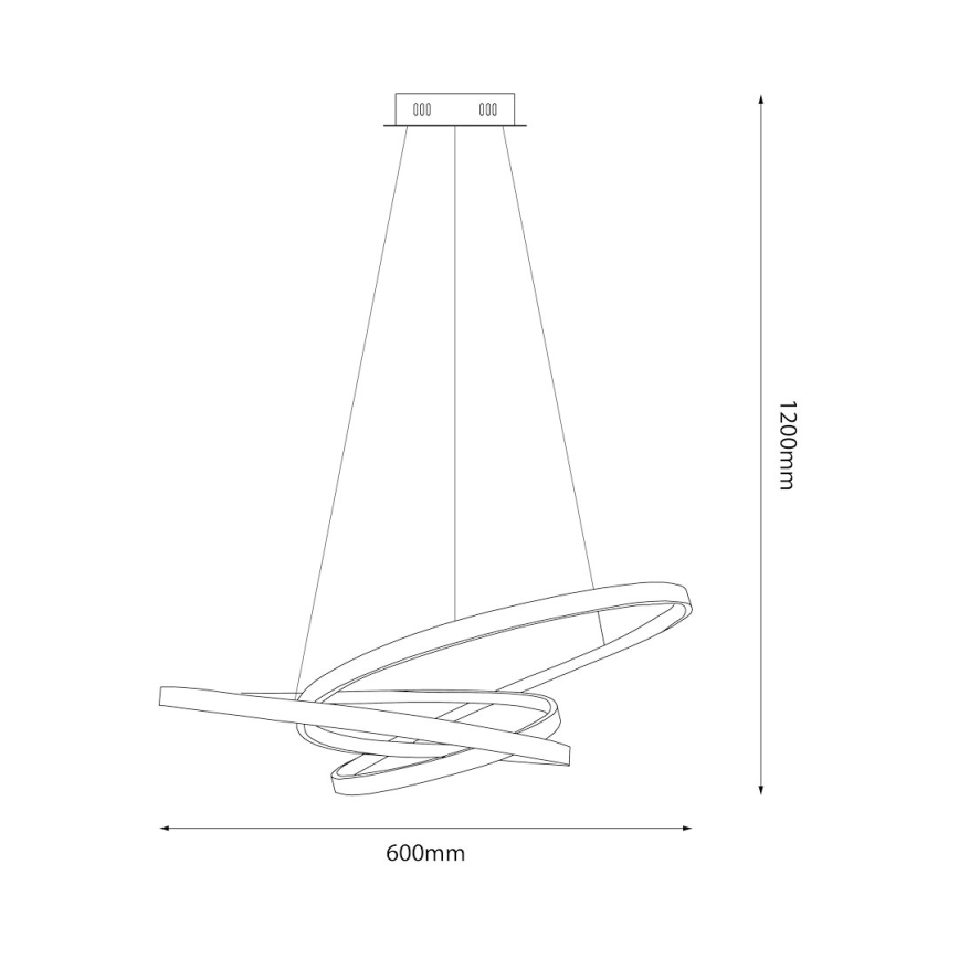 Candeeiro suspenso LED EMPOLI LED/55W/230V preto