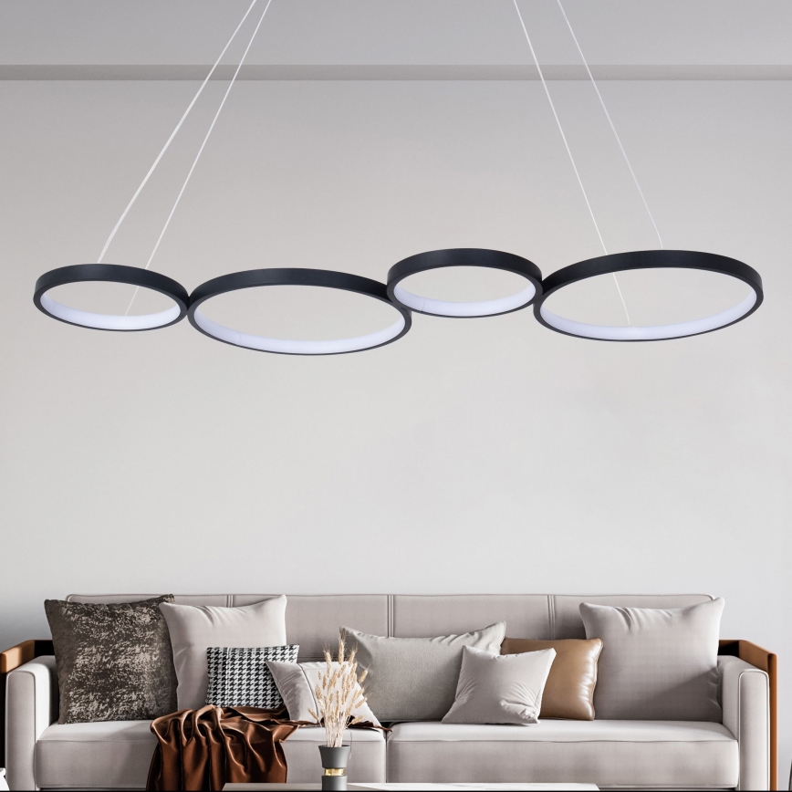 Candeeiro suspenso LED FLAMENCO LED/42W/230V 4000K preto