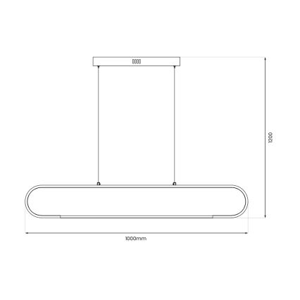 Candeeiro suspenso LED FRAME LED/42W/230V preto