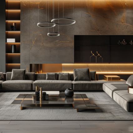 Candeeiro suspenso LED GRAVITY LED/108W/230V preto