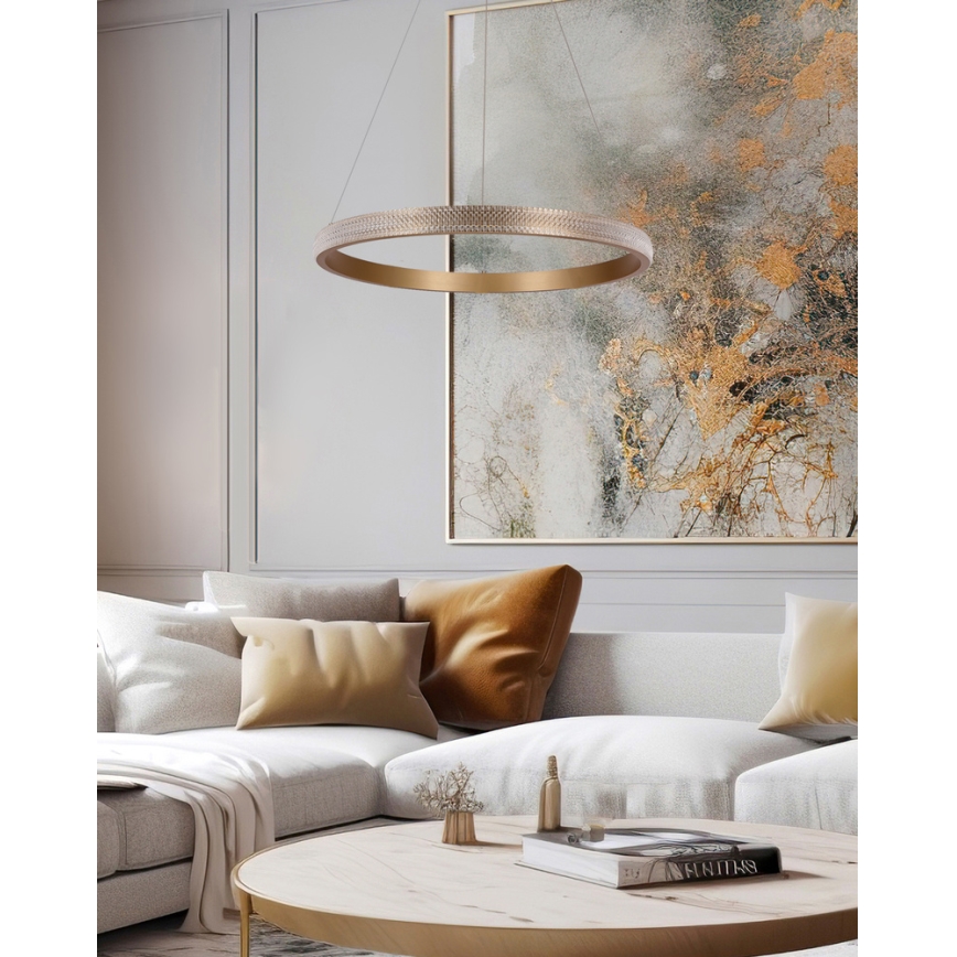 Candeeiro suspenso LED HASHIM LED/22W/230V diâmetro 40 cm cobre