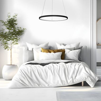 Candeeiro suspenso LED HOOP LED/27W/230V diâmetro 50 cm 4000K preto