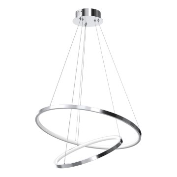 Candeeiro suspenso LED HOOP LED/51W/230V diâmetro 60 cm 4000K cromado brilhante