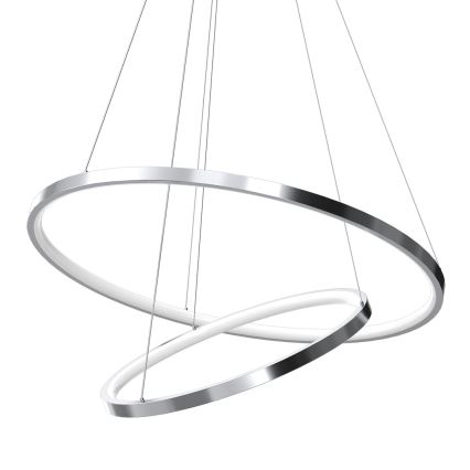 Candeeiro suspenso LED HOOP LED/51W/230V diâmetro 60 cm 4000K cromado brilhante