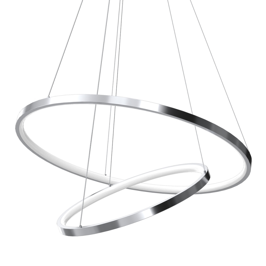 Candeeiro suspenso LED HOOP LED/51W/230V diâmetro 60 cm 4000K cromado brilhante