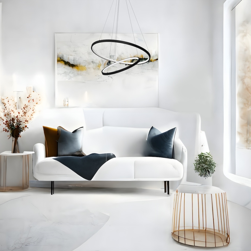 Candeeiro suspenso LED HOOP LED/51W/230V diâmetro 60 cm 4000K preto