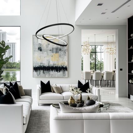 Candeeiro suspenso LED HOOP LED/51W/230V diâmetro 60 cm 4000K preto