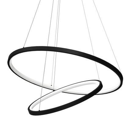 Candeeiro suspenso LED HOOP LED/51W/230V diâmetro 60 cm 4000K preto