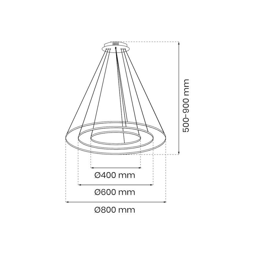 Candeeiro suspenso LED HOOP LED/93W/230V diâmetro 80 cm 4000K dourado