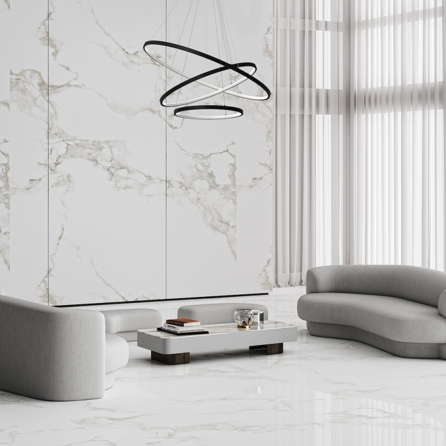 Candeeiro suspenso LED HOOP LED/93W/230V diâmetro 80 cm 4000K preto