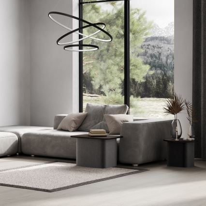 Candeeiro suspenso LED HOOP LED/93W/230V diâmetro 80 cm 4000K preto