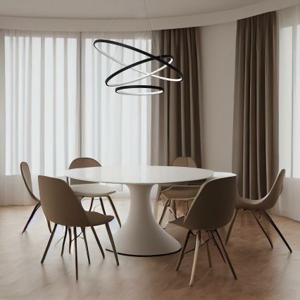 Candeeiro suspenso LED HOOP LED/93W/230V diâmetro 80 cm 4000K preto