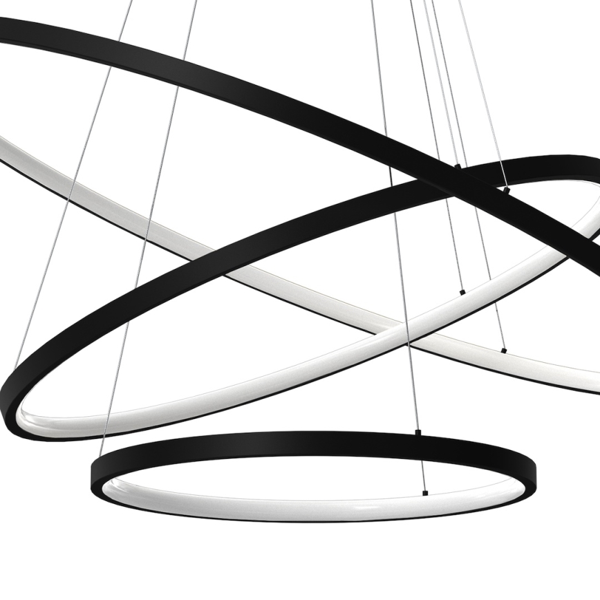 Candeeiro suspenso LED HOOP LED/93W/230V diâmetro 80 cm 4000K preto