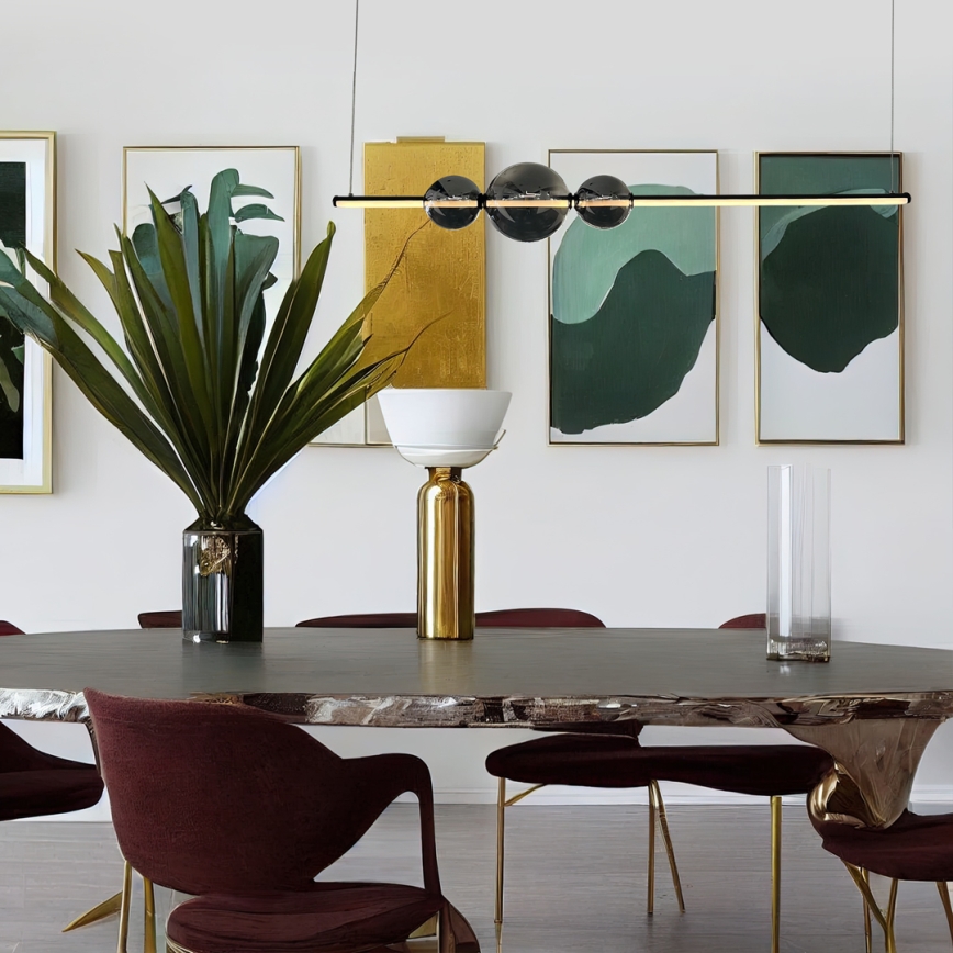 Candeeiro suspenso LED KUGEL LED/30W/230V preto