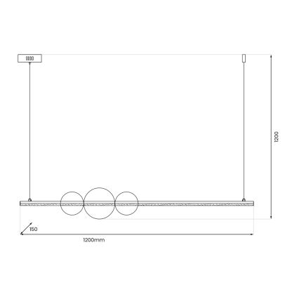 Candeeiro suspenso LED KUGEL LED/30W/230V preto
