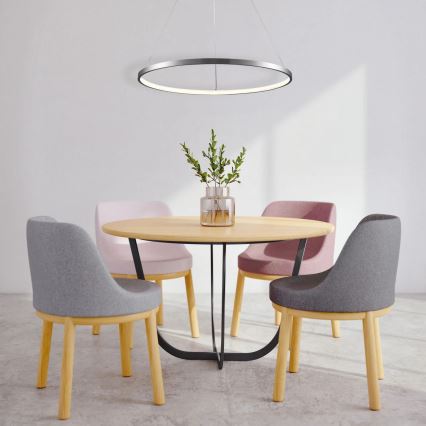 Candeeiro suspenso LED LEA LED/20W/230V 4000K diâmetro 50 cm cromado mate