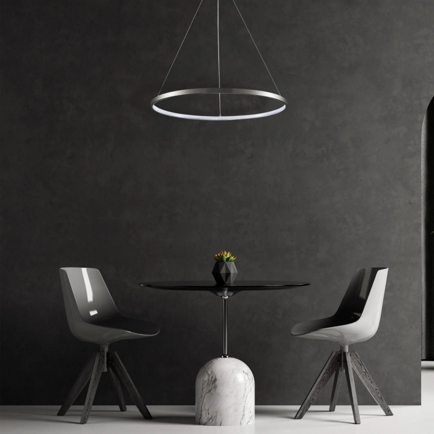 Candeeiro suspenso LED LEA LED/20W/230V 4000K diâmetro 50 cm cromado mate