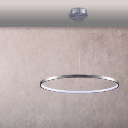 Candeeiro suspenso LED LEA LED/20W/230V 4000K diâmetro 50 cm cromado mate