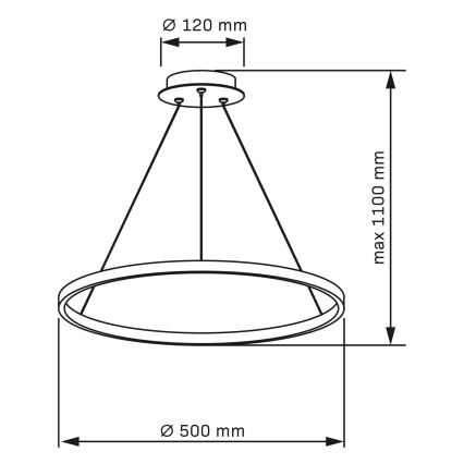 Candeeiro suspenso LED LEA LED/20W/230V 4000K diâmetro 50 cm cromado mate