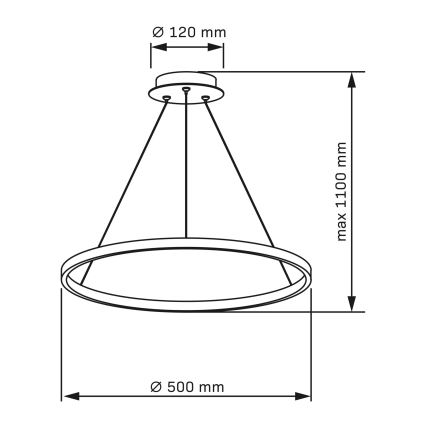 Candeeiro suspenso LED LEA LED/20W/230V 4000K diâmetro 50 cm dourado