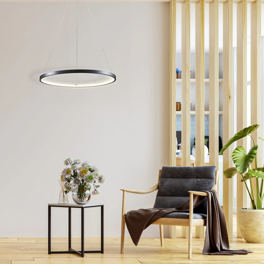 Candeeiro suspenso LED LEA LED/20W/230V 4000K diâmetro 50 cm preto