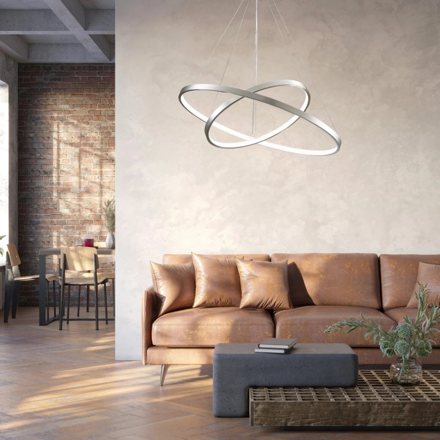 Candeeiro suspenso LED LEA LED/35W/230V 4000K diâmetro 60 cm cromado mate