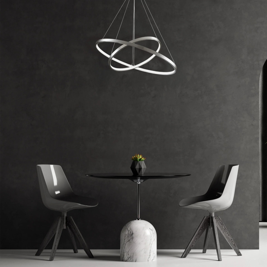 Candeeiro suspenso LED LEA LED/35W/230V 4000K diâmetro 60 cm cromado mate