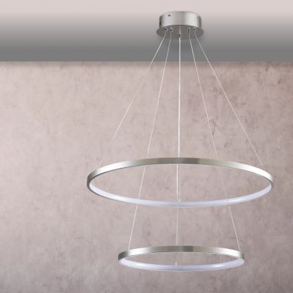 Candeeiro suspenso LED LEA LED/35W/230V 4000K diâmetro 60 cm cromado mate