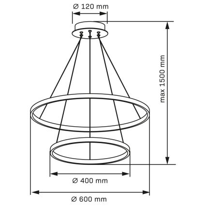 Candeeiro suspenso LED LEA LED/35W/230V 4000K diâmetro 60 cm cromado mate