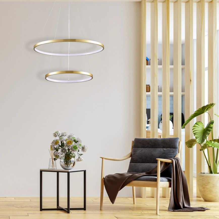 Candeeiro suspenso LED LEA LED/35W/230V 4000K diâmetro 60 cm dourado