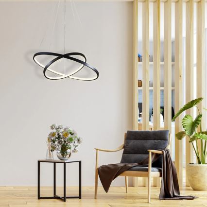 Candeeiro suspenso LED LEA LED/35W/230V 4000K diâmetro 60 cm preto