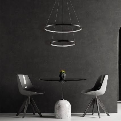 Candeeiro suspenso LED LEA LED/35W/230V 4000K diâmetro 60 cm preto