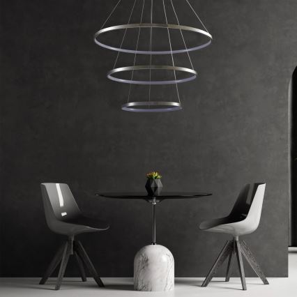 Candeeiro suspenso LED LEA LED/60W/230V 4000K diâmetro 80 cm cromado mate