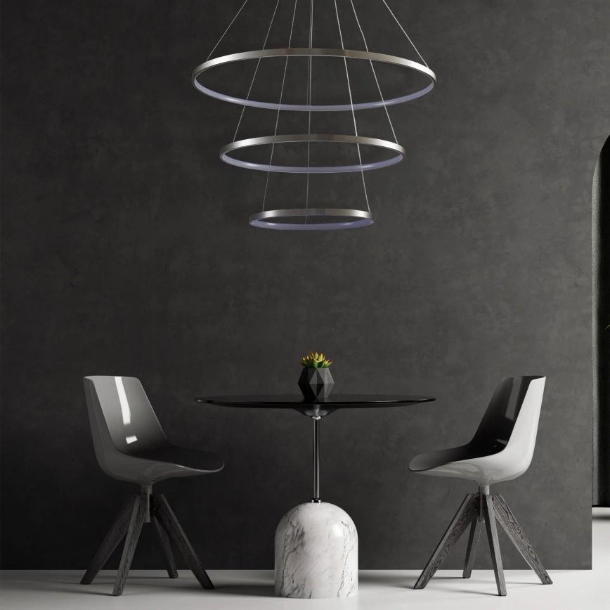 Candeeiro suspenso LED LEA LED/60W/230V 4000K diâmetro 80 cm cromado mate