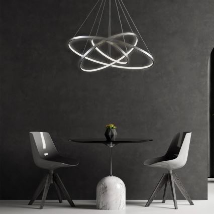 Candeeiro suspenso LED LEA LED/60W/230V 4000K diâmetro 80 cm cromado mate