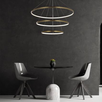 Candeeiro suspenso LED LEA LED/60W/230V 4000K diâmetro 80 cm dourado