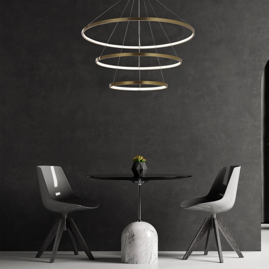 Candeeiro suspenso LED LEA LED/60W/230V 4000K diâmetro 80 cm dourado