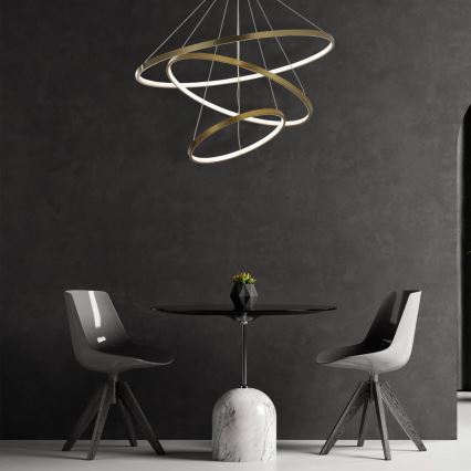 Candeeiro suspenso LED LEA LED/60W/230V 4000K diâmetro 80 cm dourado